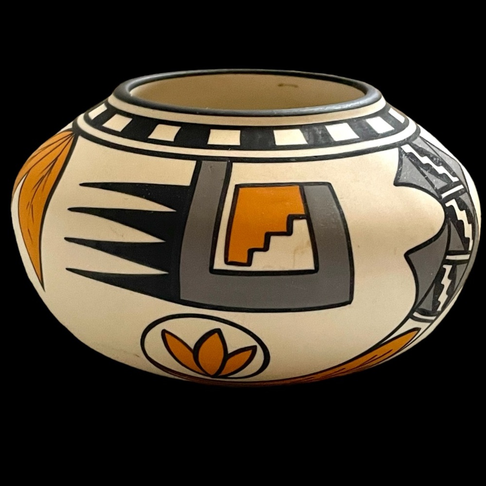 SPRING STORM BOWL BY DESERT PUEBLO POTTERY PHOENIX ARIZONA USA POLYCHROME